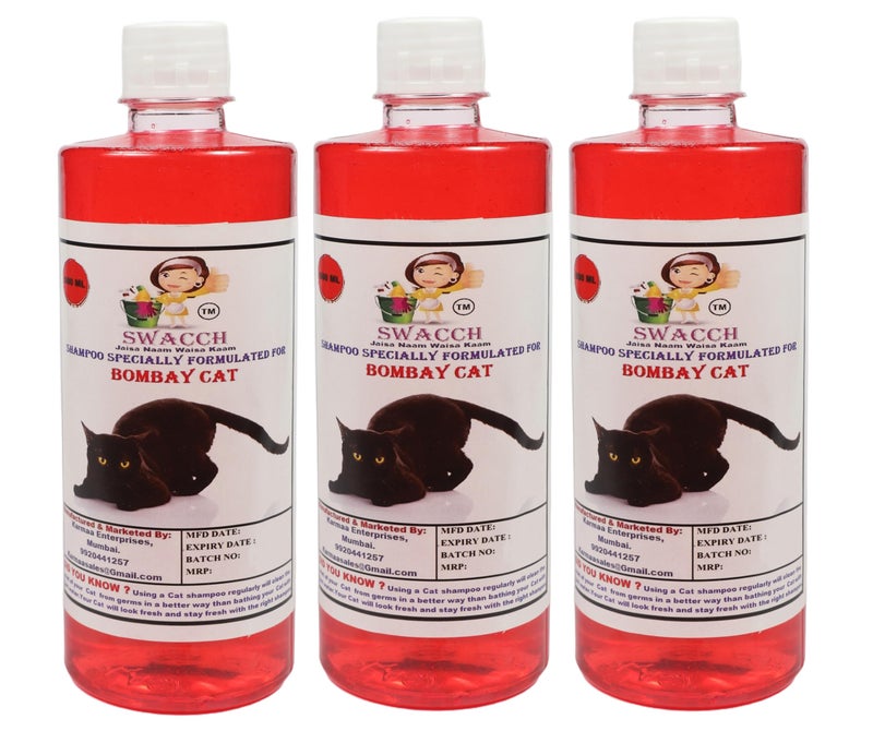 SWACCH Shampoo Specially FORMULATED for Bombay CAT (500ML) (Pack of 3) Jasmine - Image 2