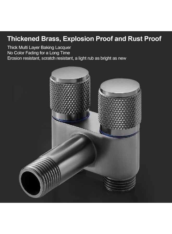 Dual Switch Water Valve, G1/2in 1 in 2 Out Stainless Steel Angle Valve for Bidet Sprayer, Pet Shower, Toilet Sprayer, Cloth Diaper Sprayer - Image 4