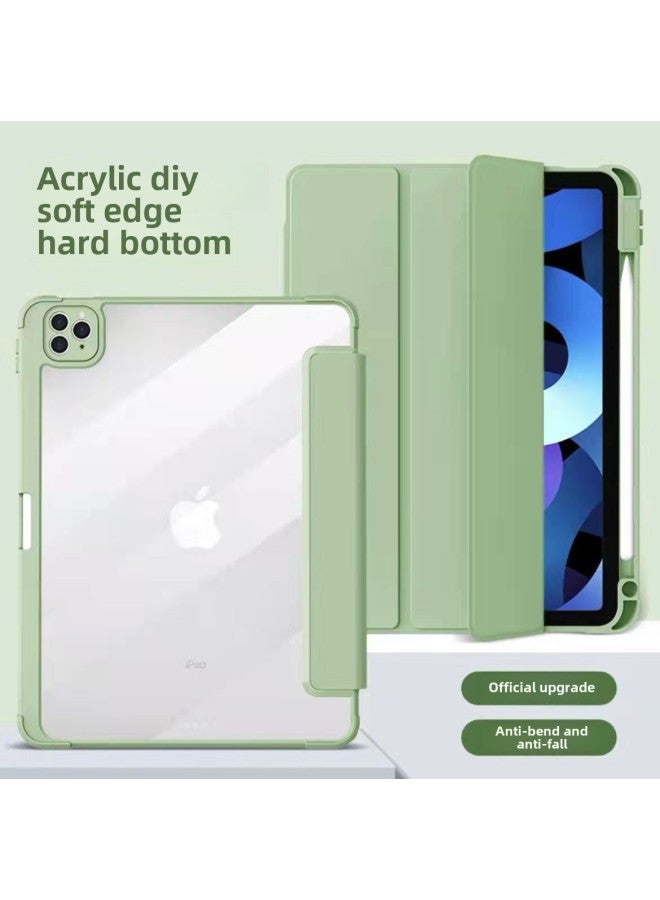 Applicable IPad Tablet Protective Case 10.2 Pen Slot Air5/4 Acrylic Hard Bottom Anti-bending All-inclusive 10.9 Protective Case-Color:Space Gray-Applicable Model:mini6 (right Pen Slot) - Image 3