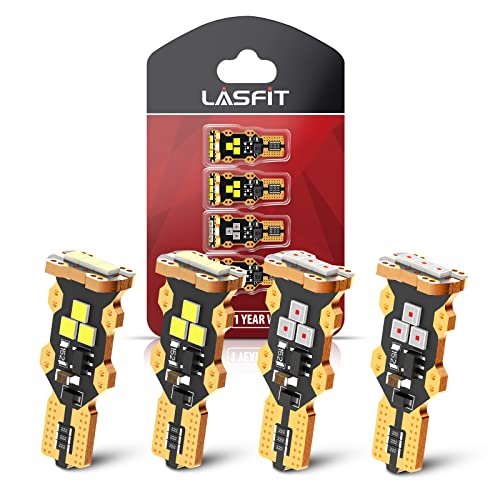 LASFIT 921 912 LED Bulbs Backup Reverse Light Cargo Light High Mount Stop 3rd Brake Light Combo Canbus White Red Kit for RAM 1500 Silverado F150 Sierra 6000K NonPolarity 4 Pcs