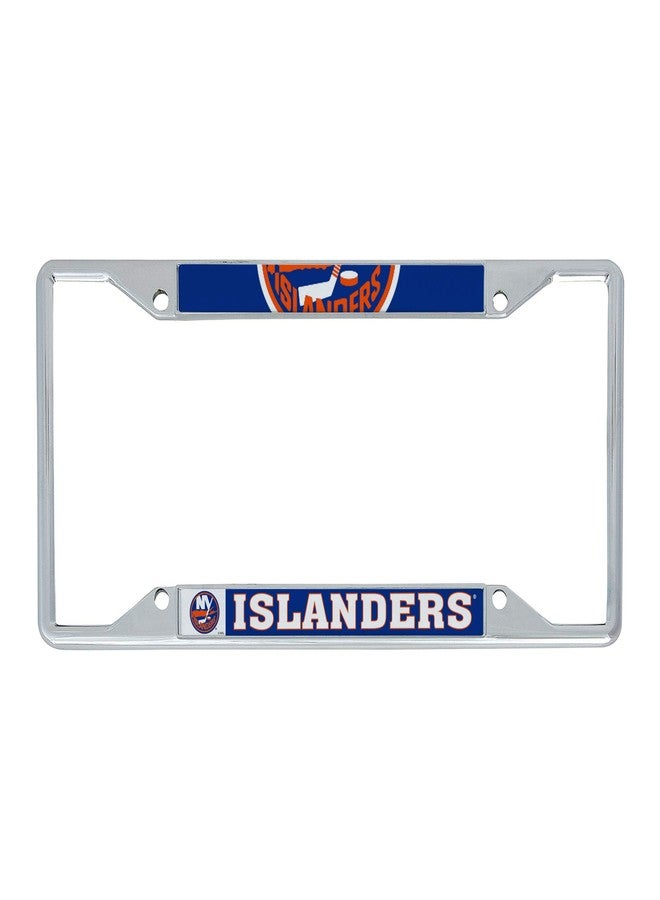 Desert Cactus New York Islanders NY Car Accessories NHL Team National Hockey League Metal License Plate Frame for Front or Rear of Car (Up Close) - Image 1