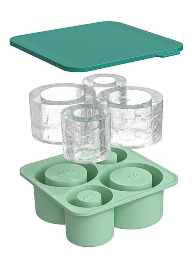 FASHION MANIA - Silicone Ice Cube Tray Molds for Stanley Cup 20oz 30oz 40oz Tumbler Cup, Ice Cube Trays with Lids for Chilling Cocktails Whiskey Drinks Coffee (Green) - Image 1