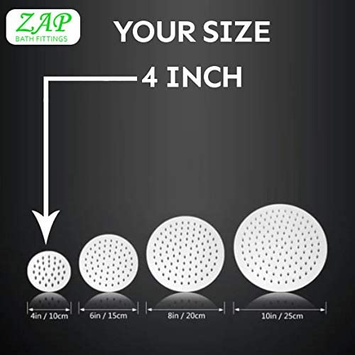 ZAP ZAP Hexa Ultra Slim 304-Grade Stainless Steel 4 Inch Circular Shower Over Head Shower with Arm Combo (15 Inch) - Image 2