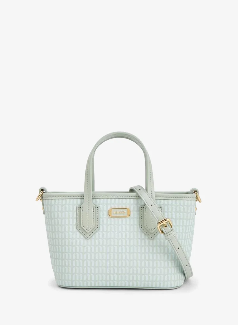 MISSY Monogram Print Tote Bag With Detachable Strap