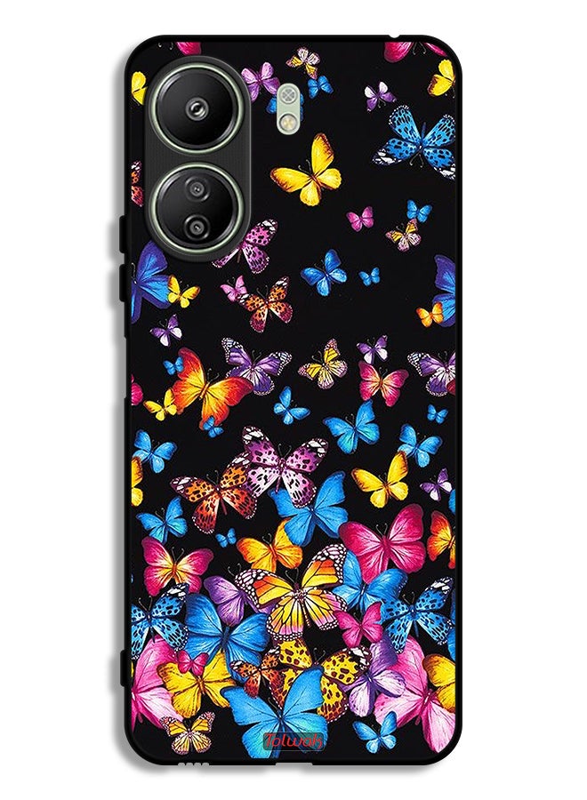 Tolwak Xiaomi Redmi 13C Protective Case Cover Colorful Butterflies - Image 1