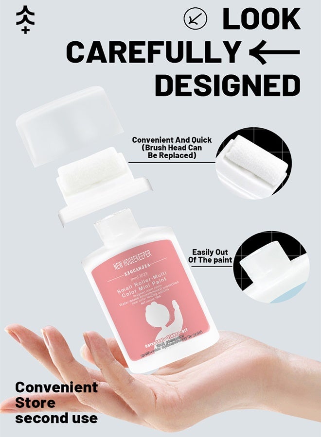 غوان جي آي إيه أسطوانة صغيرة متعددة الألوان للرسم، أسطوانة صيانة الجدران المحمولة لتزيين DIY، طلاء لاتكس، ملء سريع، مقاوم للماء لإزالة بقع الجدران، طلاء لاتكس أبيض صديق للبيئة - 100 جرام - Image 3