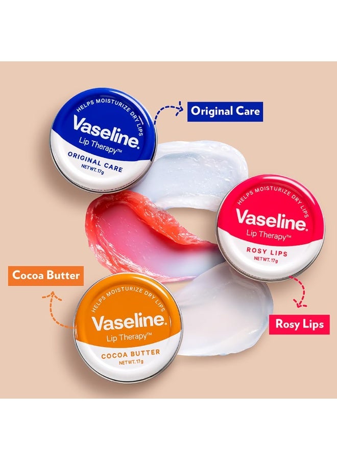 Vaseline Lip Tins Cocoa Butter, 17G|Infused With Cocoa Butter For Hydration & Glossy Shine, Transparent - Image 5