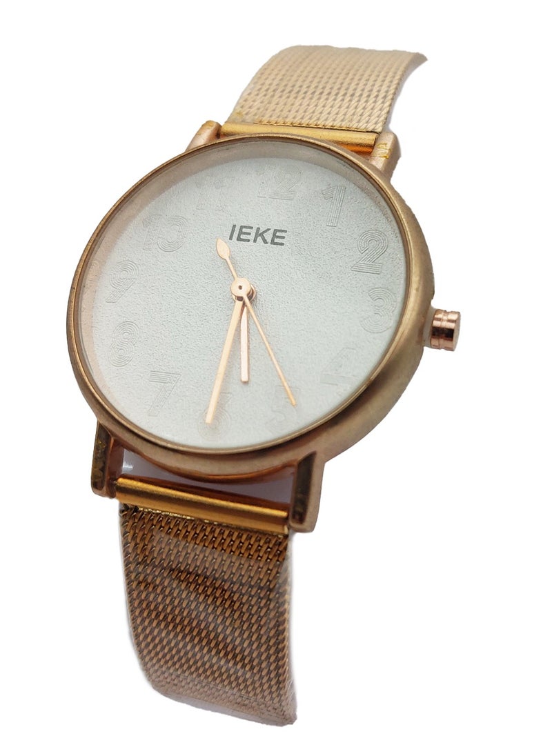 IEKE - Women Analog Quartz Gold Stainless Steel Band Watch - Image 1