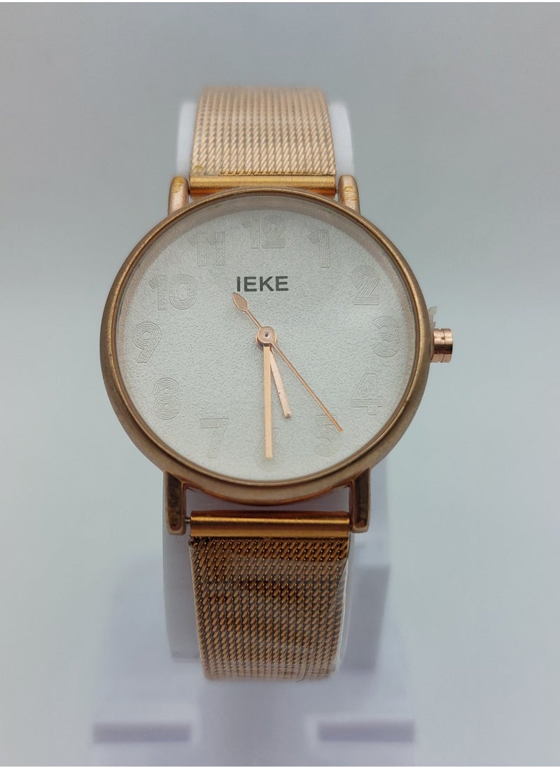 IEKE - Women Analog Quartz Gold Stainless Steel Band Watch - Image 1