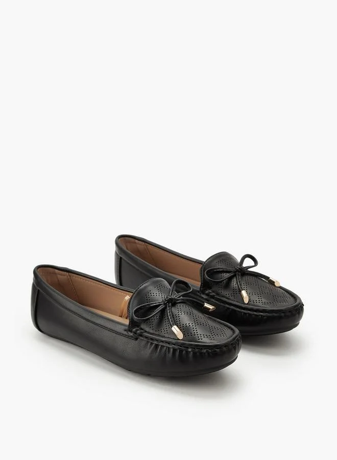 لو كونفورت Women Perforated Design Slip-On Loafers