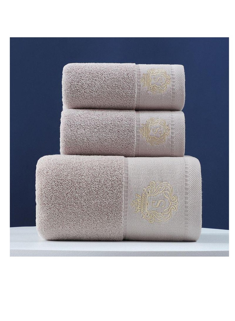 BAIG 100% Cotton Face Towel Adults Baby Hand Embroidered Luxury Hand Face Bathroom 3Pcs Set Towel 35 * 75cm,75 * 140cm - Image 1