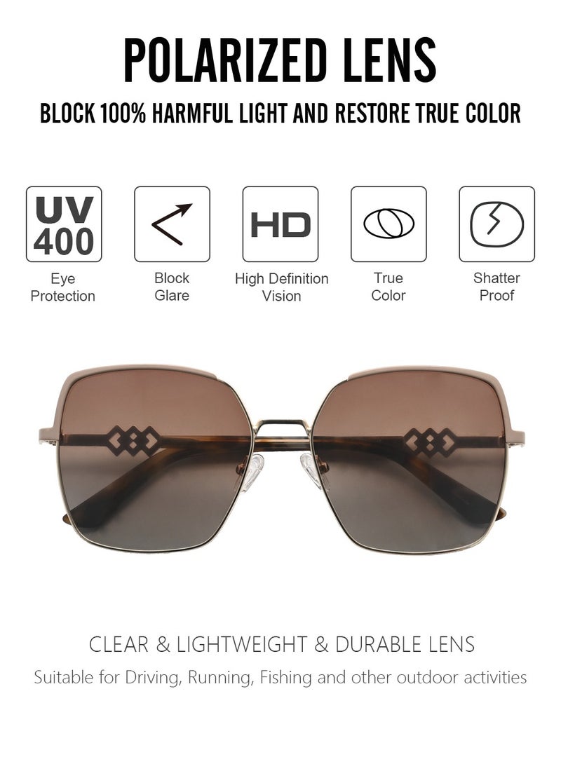 DLS Sunglasses for men and women - Oversized Metal Frame with Polarized lenses multipurpose use (MS9006-C4) - Image 2