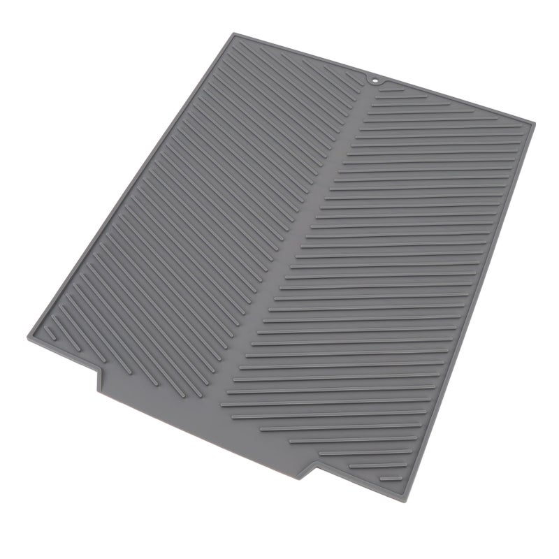 Silicone Dish Drying Mat 485x405mm Heat Resistant Non Slip Kitchen Counter Drain Pad for Home White - Image 4