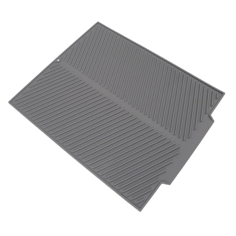 Silicone Dish Drying Mat 485x405mm Heat Resistant Non Slip Kitchen Counter Drain Pad for Home White - Image 3
