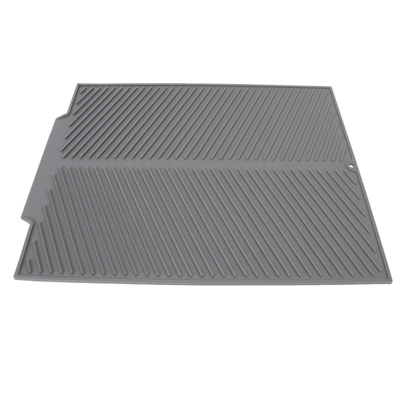 Silicone Dish Drying Mat 485x405mm Heat Resistant Non Slip Kitchen Counter Drain Pad for Home White - Image 1