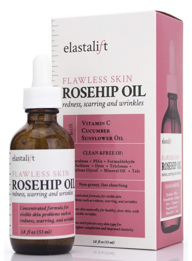 إلاستا ليفت زيت ثمر الورد من إيلاستاليفت للوجه مع فيتامين سي والخيار. يساعد زيت ثمر الورد النقي للوجه على علاج التجاعيد والندوب والاحمرار لبشرة أكثر إشراقًا. 1.8 أونصة سائلة (عبوة من قطعتين). - Image 2