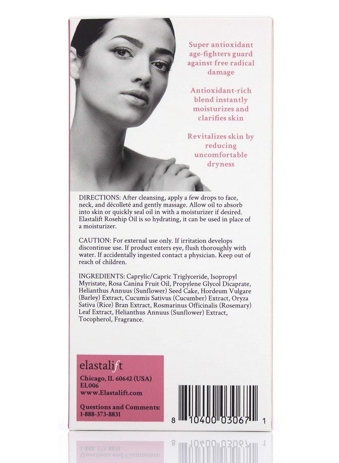 إلاستا ليفت زيت ثمر الورد من إيلاستاليفت للوجه مع فيتامين سي والخيار. يساعد زيت ثمر الورد النقي للوجه على علاج التجاعيد والندوب والاحمرار لبشرة أكثر إشراقًا. 1.8 أونصة سائلة (عبوة من قطعتين). - Image 5