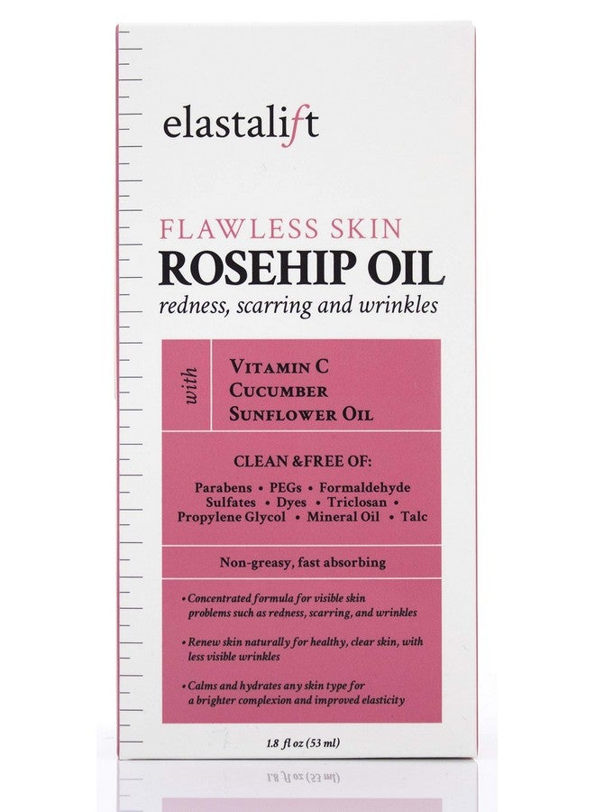 إلاستا ليفت زيت ثمر الورد من إيلاستاليفت للوجه مع فيتامين سي والخيار. يساعد زيت ثمر الورد النقي للوجه على علاج التجاعيد والندوب والاحمرار لبشرة أكثر إشراقًا. 1.8 أونصة سائلة (عبوة من قطعتين). - Image 4