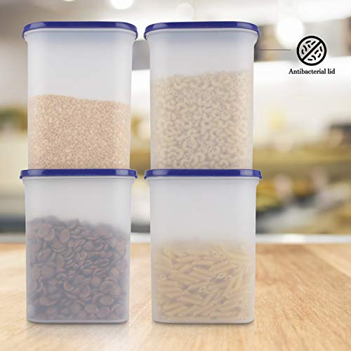 Cutting EDGE 2400ml Anti-Bacterial Modular Plastic Storage Container Set of 4, BPA-Free, Airtight Lid, Leakproof, Stackable Organizer for Pantry, Sugar, Flour & Grains (Navy Blue) - Image 4