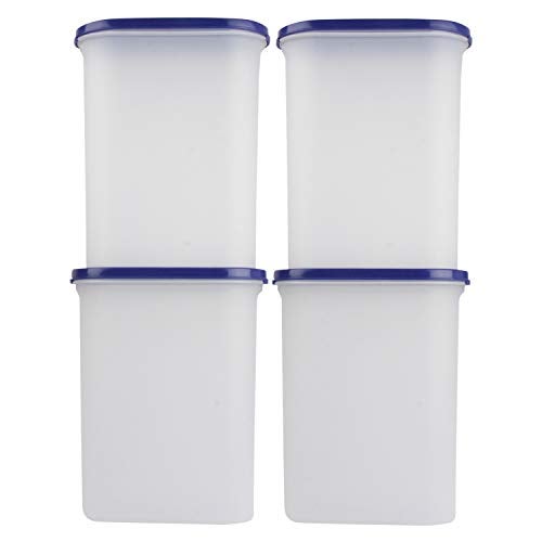 Cutting EDGE 2400ml Anti-Bacterial Modular Plastic Storage Container Set of 4, BPA-Free, Airtight Lid, Leakproof, Stackable Organizer for Pantry, Sugar, Flour & Grains (Navy Blue) - Image 1