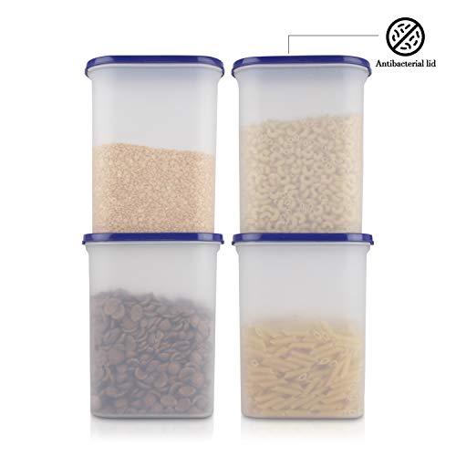 Cutting EDGE 2400ml Anti-Bacterial Modular Plastic Storage Container Set of 4, BPA-Free, Airtight Lid, Leakproof, Stackable Organizer for Pantry, Sugar, Flour & Grains (Navy Blue) - Image 5