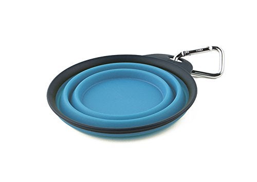 Dexas Popware for Pets Collapsible Travel Cup, Small, Gray/Blue - Image 2
