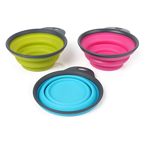 Dexas Popware for Pets Collapsible Travel Cup, Small, Gray/Blue - Image 5