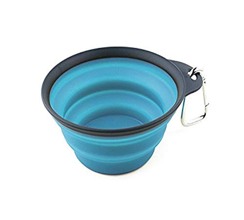 Dexas Popware for Pets Collapsible Travel Cup, Small, Gray/Blue - Image 3