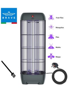 Brave High Power Electric Mosquito Killer Lamp and Fly Trap, Smart Pest Control Device for Indoor and Outdoor Use, Effective in Killing Flying Insects, 15W Power and 1800V Electric Strike, Mosquito and Fly Trap, 100% Original Insect Zapper, High Power UV Light Mosquito Trap, Perfect for Home, Patio, Garden, Kitchen, Office, Camping, Durable Design, 24/7 Protection (Grey)  - Image 1