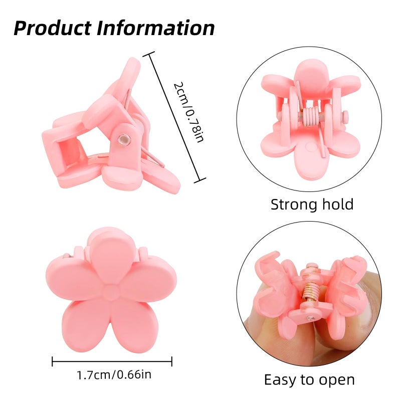 TEBIEKOY 100Pcs Colorful Mini Flower Hair Clips, TEBIEKOY Small Hair Clips Mini Claw Clips Cute Jaw Clips Hair Pins Hair Barrettes Hair Accessories for Women Teens - Image 2