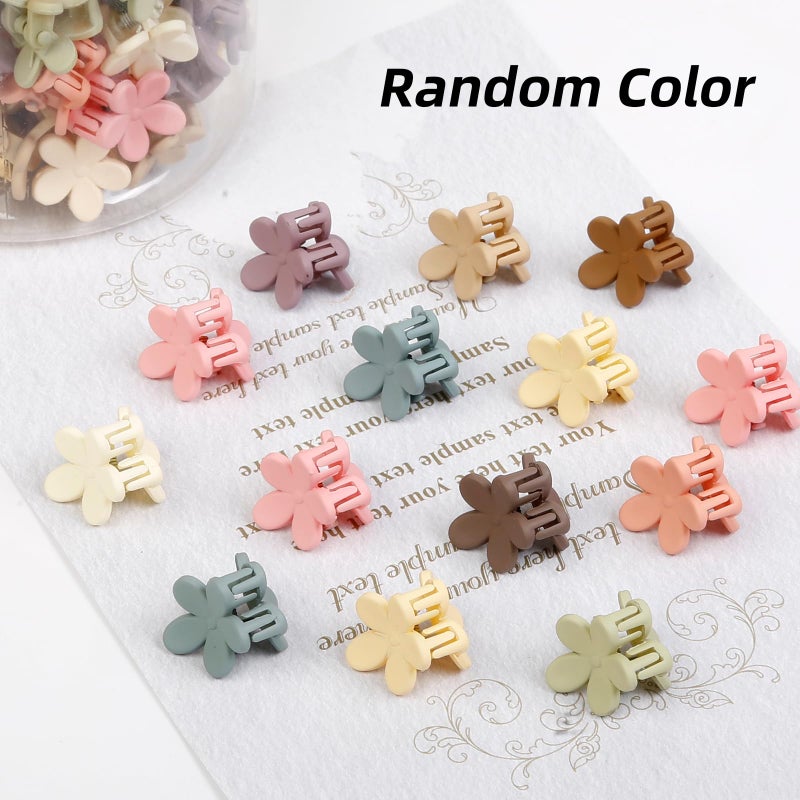 TEBIEKOY 100Pcs Colorful Mini Flower Hair Clips, TEBIEKOY Small Hair Clips Mini Claw Clips Cute Jaw Clips Hair Pins Hair Barrettes Hair Accessories for Women Teens - Image 3