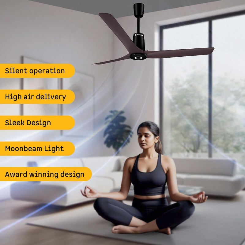 atomberg Aris Contour Smart 1200mm Voice Controlled BLDC Ceiling Fan with Remote |BEE 5 Star| Best-in-class Air Flow | Silent Operation| Designer Fan | Free Installation | 5 Year Warranty |Umber Brown - Image 2