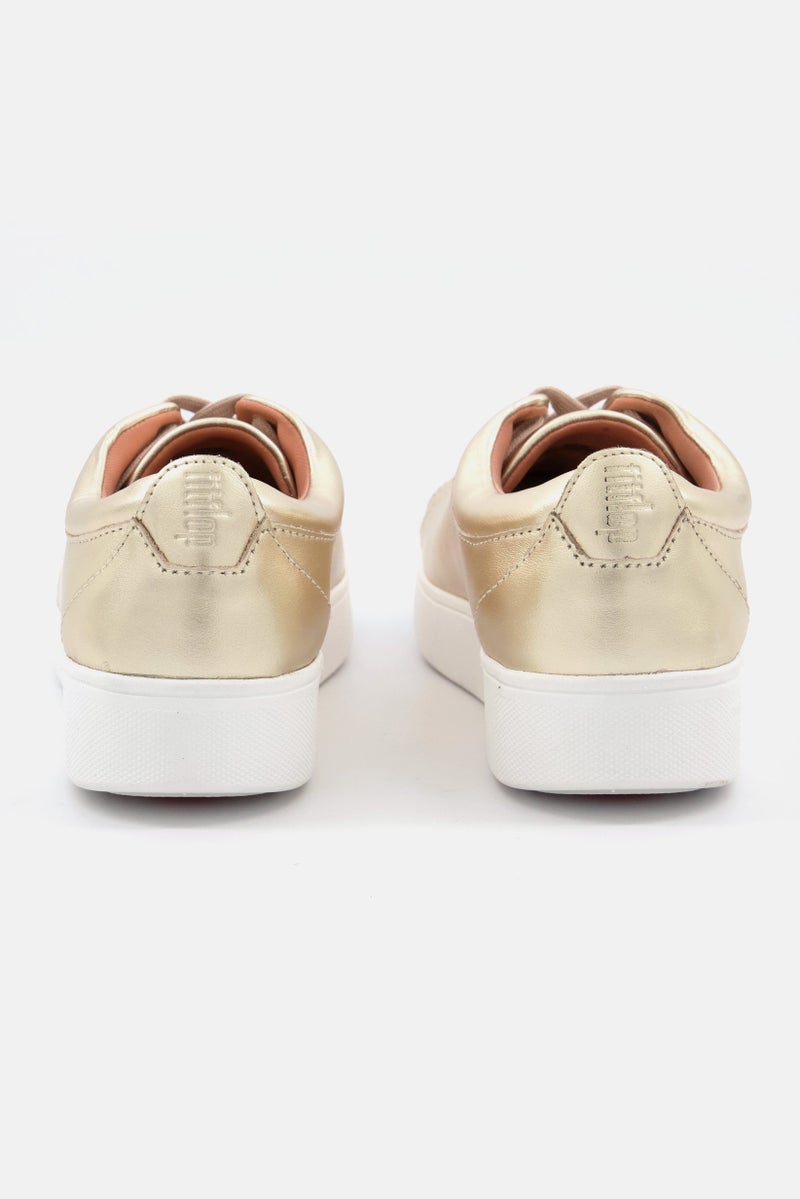 FitFlop Women Rally Sneaker Lace Up Casual Shoes, Gold - Image 4