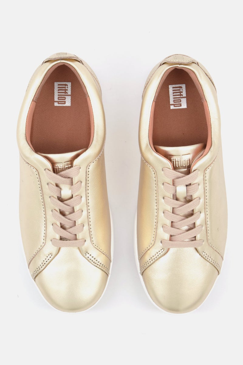 FitFlop Women Rally Sneaker Lace Up Casual Shoes, Gold - Image 2