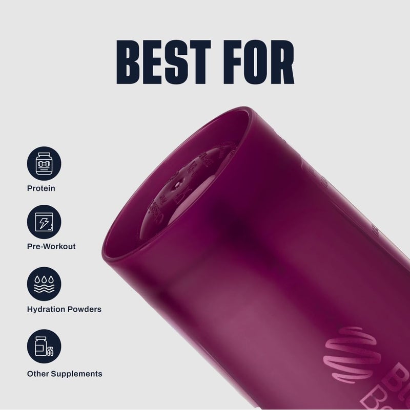 BlenderBottle Classic V2 Shaker Bottle Perfect for Protein Shakes and Pre Workout, 20-Ounce, Plum - Image 4