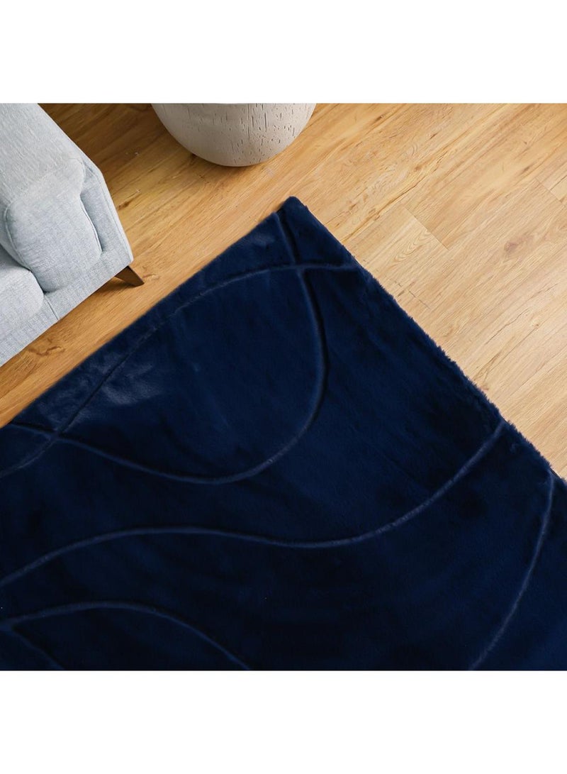 DANUBE HOME Textra Soft Fur Design Rug  Polyester Area Rug Floor Covering L230xW160cm-Blue  - Image 1
