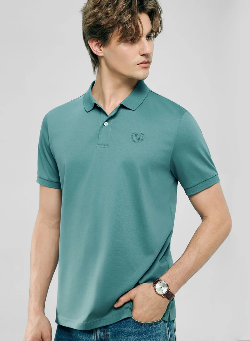 جيوردانو Men’s Slim Fit Liquid Touch Cotton Interlock Polo