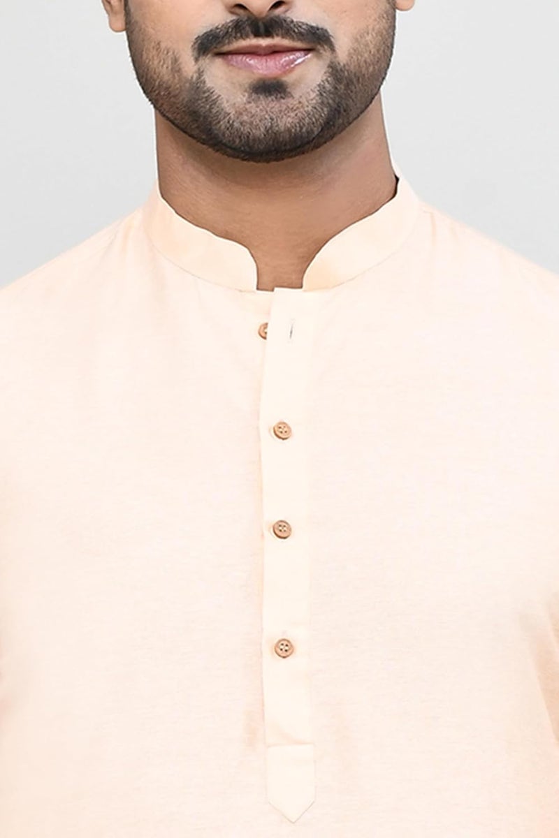 Polyfab Hathkargha Cotton Kurta for Men | Full Sleeve Regular Fit Kurta with Mandarin Collar | Traditional, Festive & Wedding Ethnic Wear - Image 5