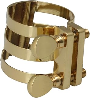 Mxfans Mxfans 40x25x25mm Twin Screw Adjustment Alto Saxophone?Mouthpiece Sax Ligature  - Image 1