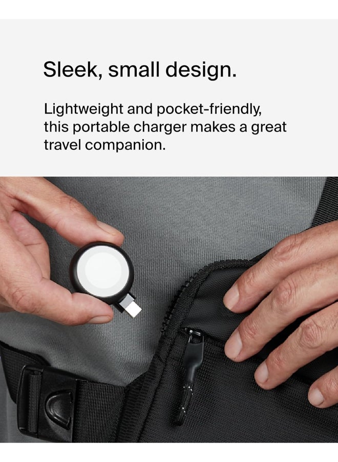 بيلكين شاحن BoostCharge المحمول USB-C لساعة آبل - شاحن USB-C معتمد من MFi لساعة آبل سلسلة 9، سلسلة 8، سلسلة 7، ألترا، وأكثر - متوافق مع MacBook، iPhone 15، وأكثر - أسود - Image 5