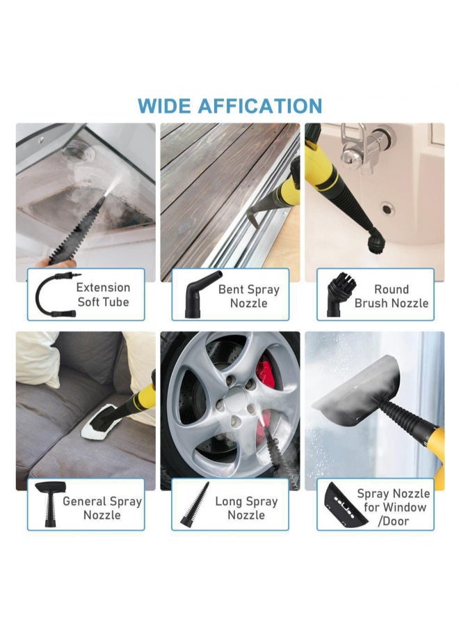 Noon East Multi-Purpose Steam Cleaner With High-Pressure Steam, Portable Handheld & Floor Cleaning System For Home, Kitchen, Upholstery, And Bathroom Yellow 28x13x23cm - Image 2