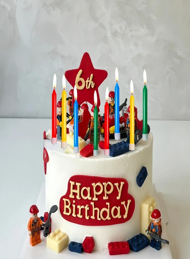 iNINGER Carnival Themed Birthday Candles,12 Pcs Themed Long Candles Set,Kids Birthday Party Favor Block Theme Party Supplies Carnival Party Decoration Supplies - Image 5
