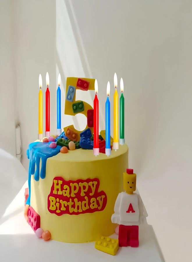 iNINGER Carnival Themed Birthday Candles,12 Pcs Themed Long Candles Set,Kids Birthday Party Favor Block Theme Party Supplies Carnival Party Decoration Supplies - Image 4