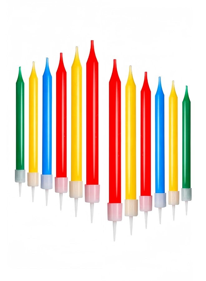 iNINGER Carnival Themed Birthday Candles,12 Pcs Themed Long Candles Set,Kids Birthday Party Favor Block Theme Party Supplies Carnival Party Decoration Supplies - Image 1