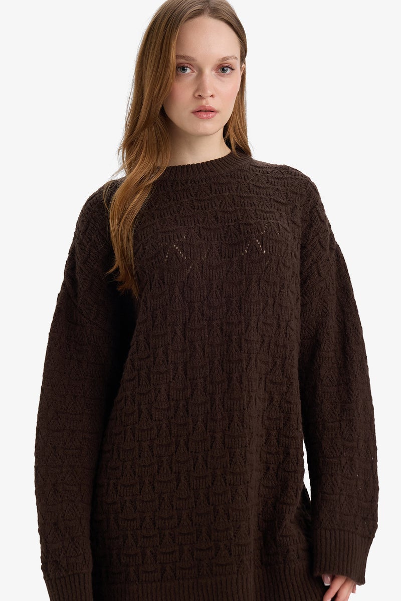 ديفاكتو تونيك تريكو قصة فضفاضة بياقة مستديرة - Image 1