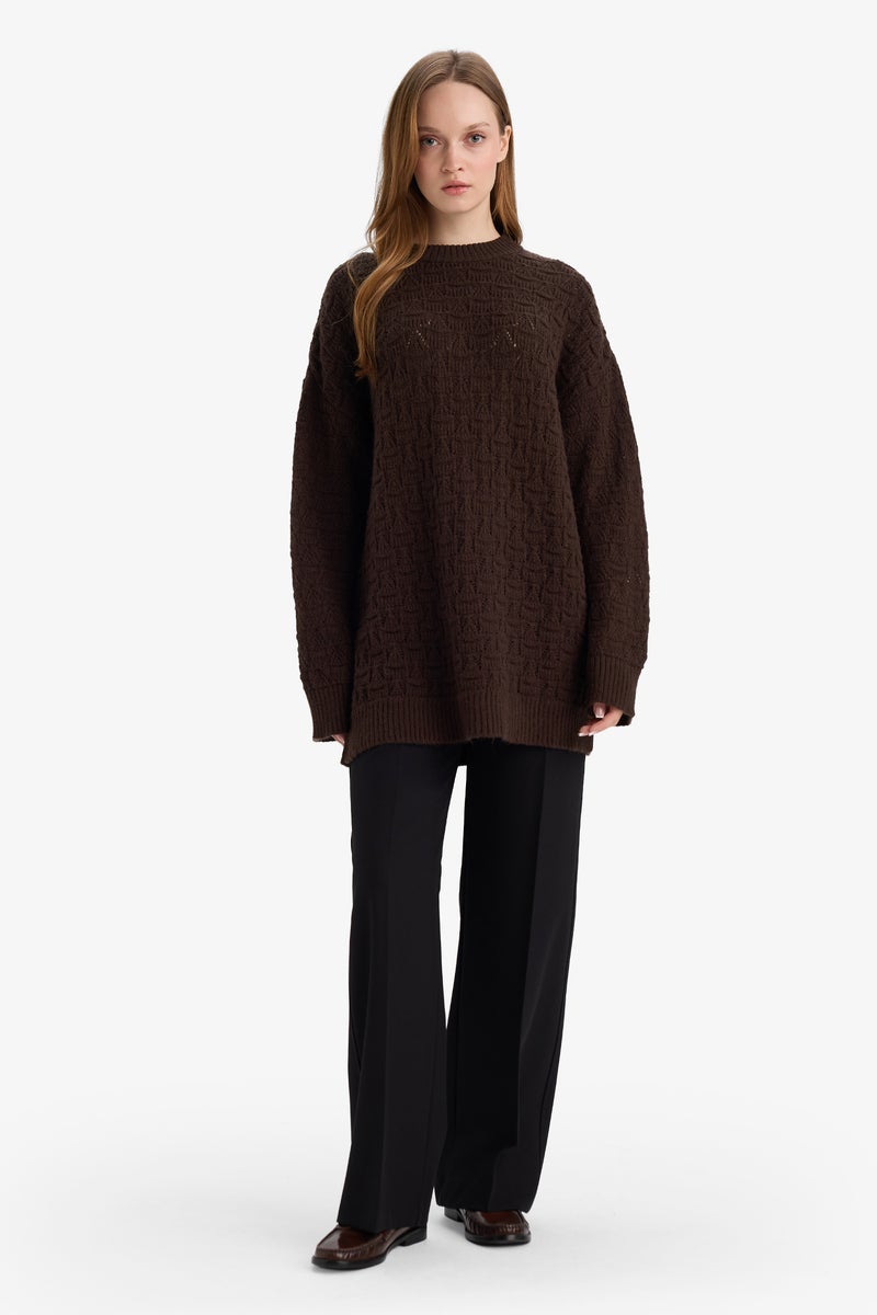 ديفاكتو تونيك تريكو قصة فضفاضة بياقة مستديرة - Image 2