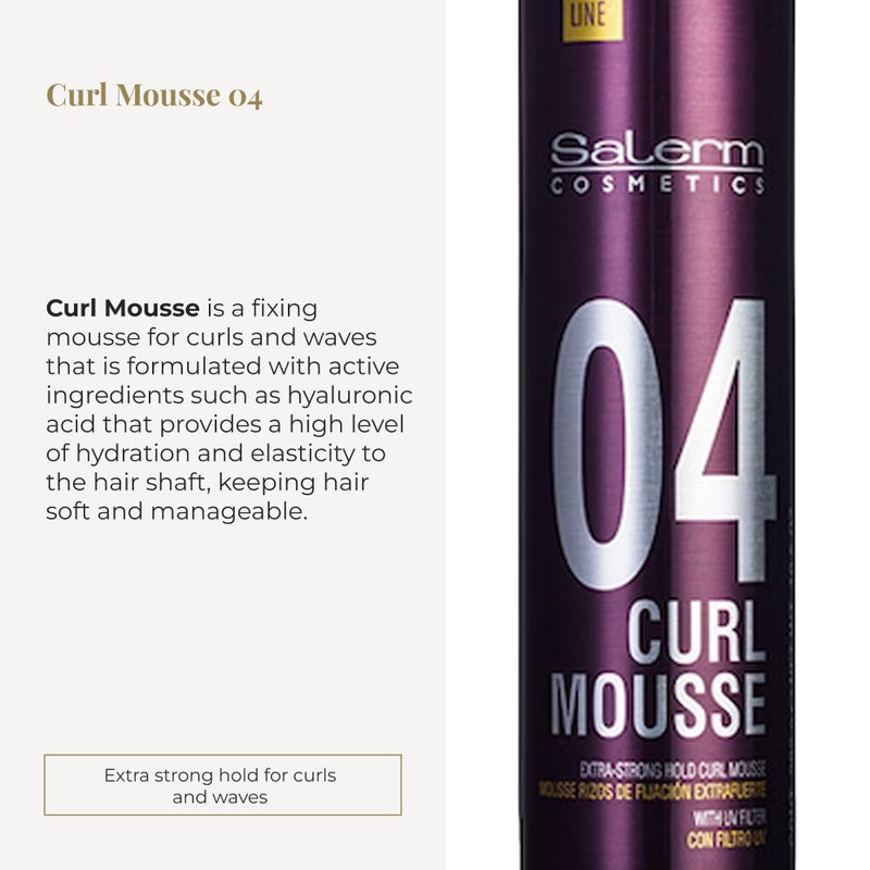 SALERM - Curly Hair Mousse - Pro Line Curl Mousse - 405 ml - More Defined and Flexible Curls - Extra Strong Hold - Anti-Humidity Effect - Color Protection - Image 2