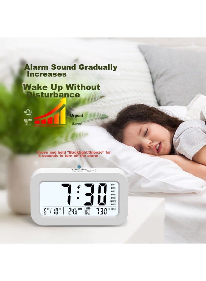 Compas Kangbasiduo Functional Electronic Alarm Clock, Student-specific Wake-up Device, Electronic Clock, Student And Children's Alarm Clock, 801 White - Image 3