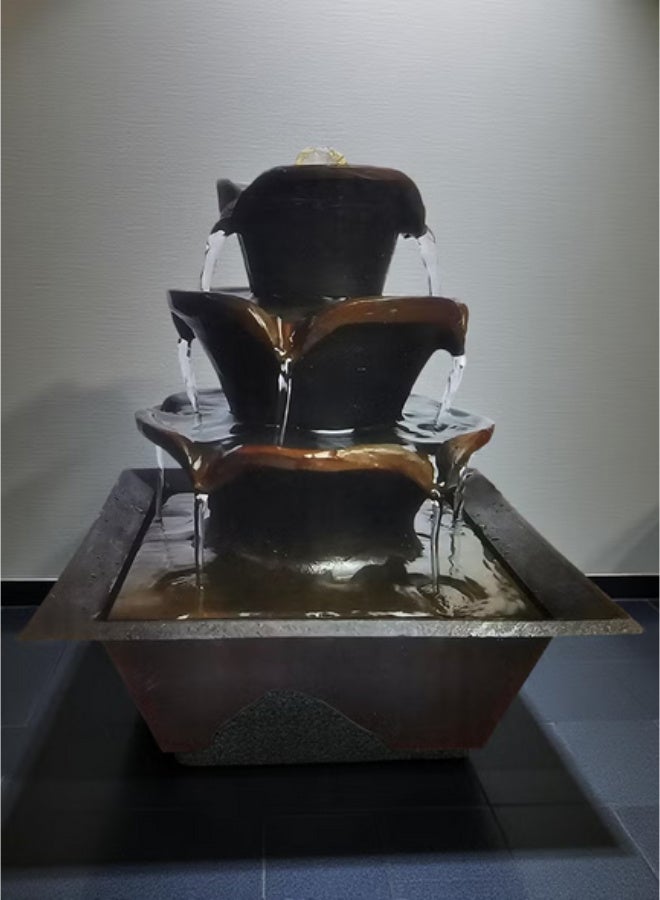 DLC An illuminated indoor water fountain with a soothing flowing water sound adds a touch of beauty and home decor. - Image 2