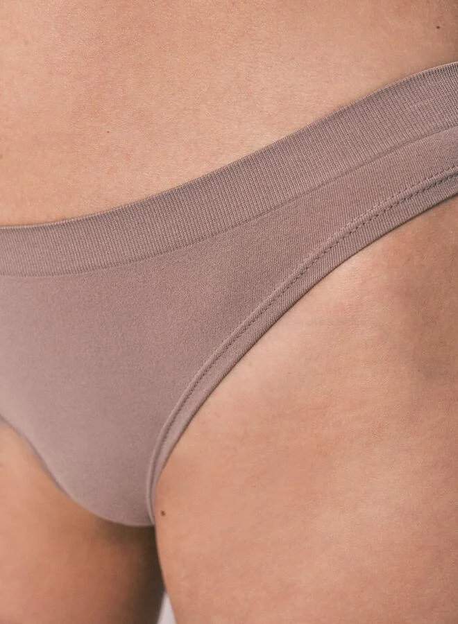 Women'secret Brown microfibre V-shaped classic panty